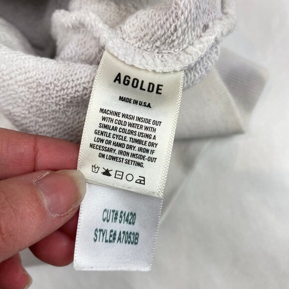 Agolde Sweatshirt Women's Small Thora 3/4 Balloon Sleeve Crewneck - Picture 12 of 13